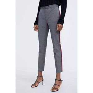 Zara Women's Dress Pants Size XS Gray Side Stripes Tuxedo Flat Front